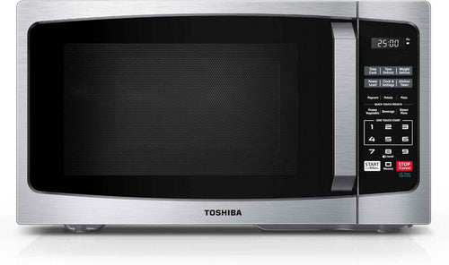 TOSHIBA 0.9 Cu Ft Microwave Oven, 6 Auto Menus, Mute Function, Child Lock, 900W, Stainless Steel
