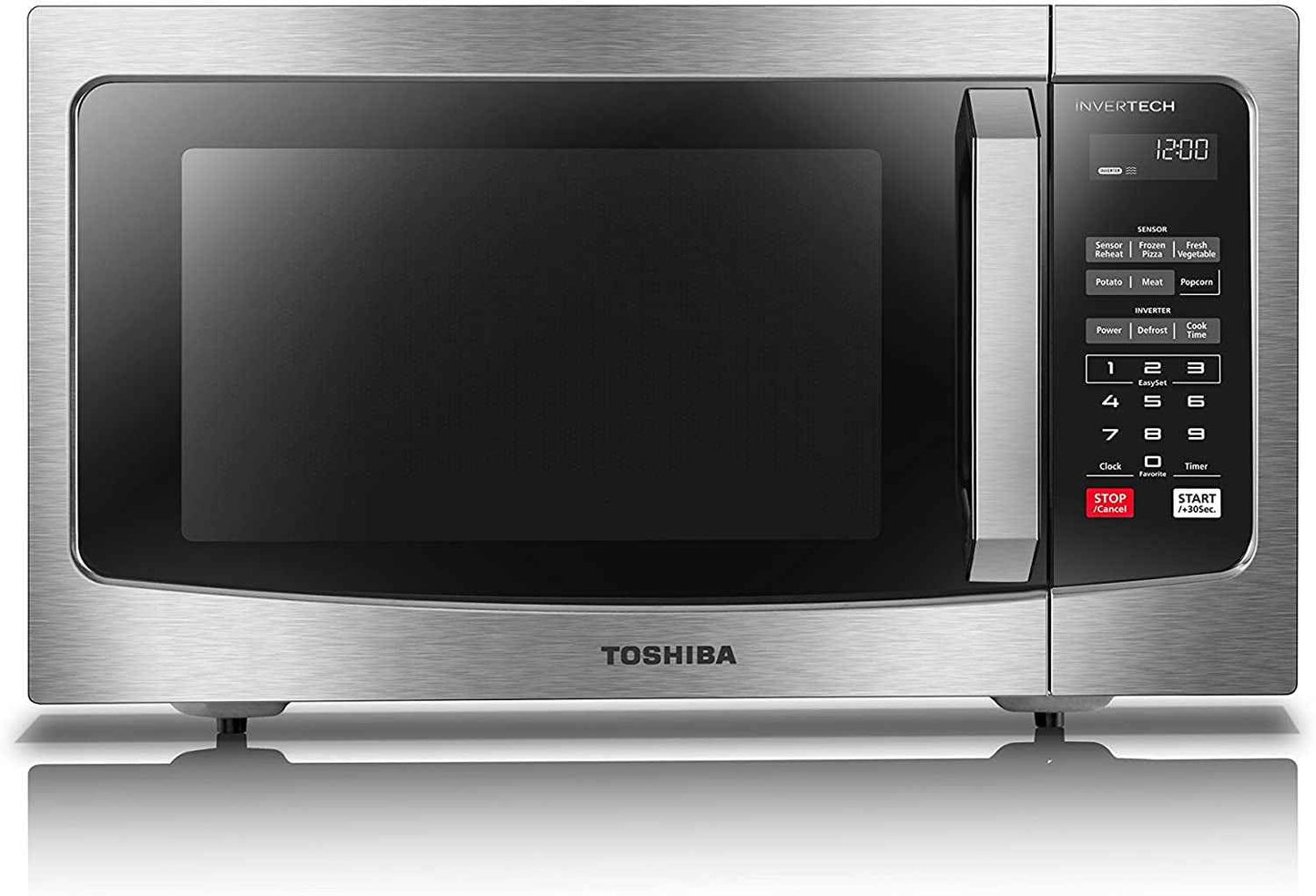 Toshiba 1.6 cu. ft. Microwave Oven with Inverter Technology, 1250 Watts, LCD Display and Smart Sensor, Stainless Steel, ML-EM45PIT(SS)