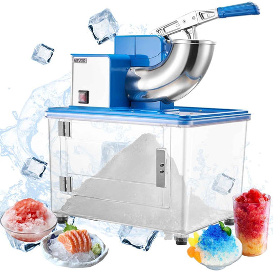 VEVOR Commercial Ice Crusher 661LBS/H, 350W Electric Snow Cone Machine with 4 Blades, 2000RPM Stainless Steel Shaved Ice Machine with 11 Gal Crushed-Ice Box