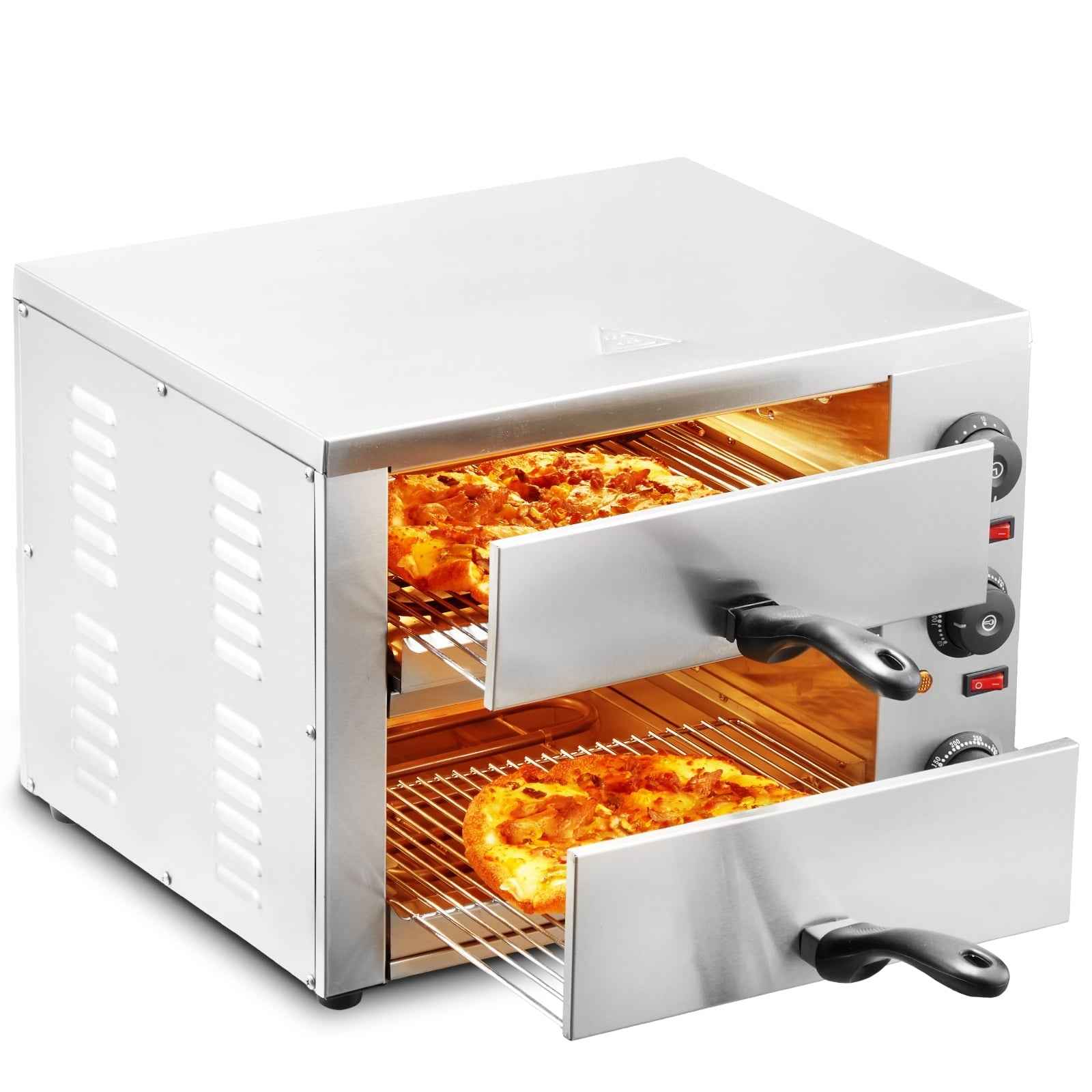 VEVOR Electric Pizza Oven for Countertops, 12-inch, 1700W, with Temp Control & 0-120 Min Timer, Even Baking Technology & Easy Clean Crumb Tray, Ideal for Both Commercial & Home Kitchens