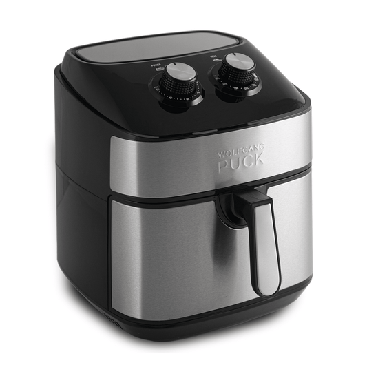 Wolfgang Puck 310oz Stainless Steel Air Fryer, Large Single Basket Design, Simple Dial Controls