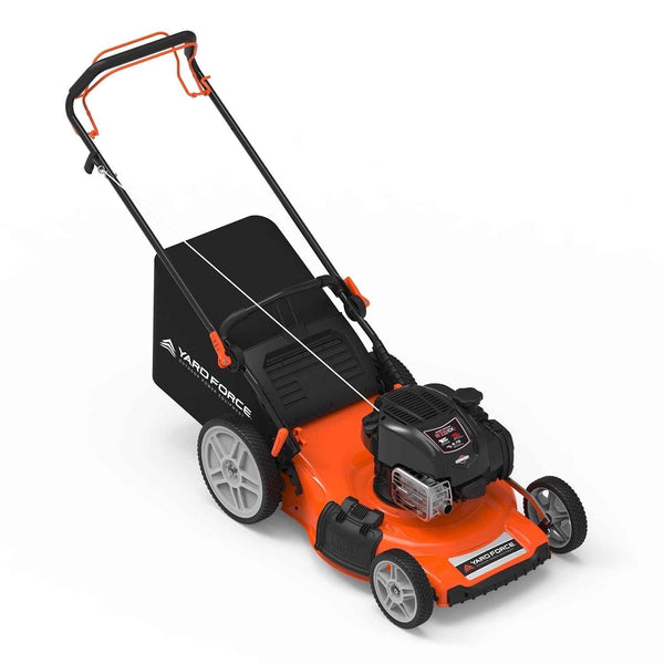 Yard Force YF22-3N1SPVS-SC Self-Propelled RWD Lawn Mower, 150cc Briggs & Stratton Engine, 22” Steel Deck, Vertical Storage, 2-Year Warranty, 7-Position Height Adjustment, and 3-in-1 Cutting