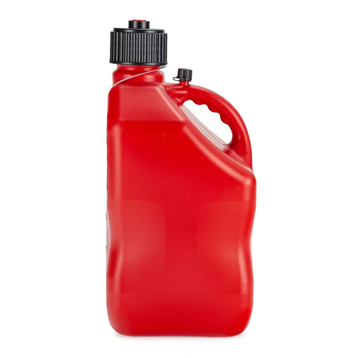 VP Racing 3512-CA, 5.5-Gallon Square Motorsport Jug Red (3 Pack), w/Utility Jug Battery Powered Fuel Transfer Pump (1 Pack)