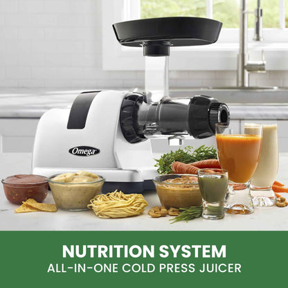Omega All in One Nutrition System Cold Press Juicer, in Silver (J8006HDS)