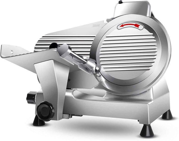 Zomagas Meat Slicer Machine 10 inch Chromium-Steel Blade Semi-Auto for Meat Cheese 240W,Silver
