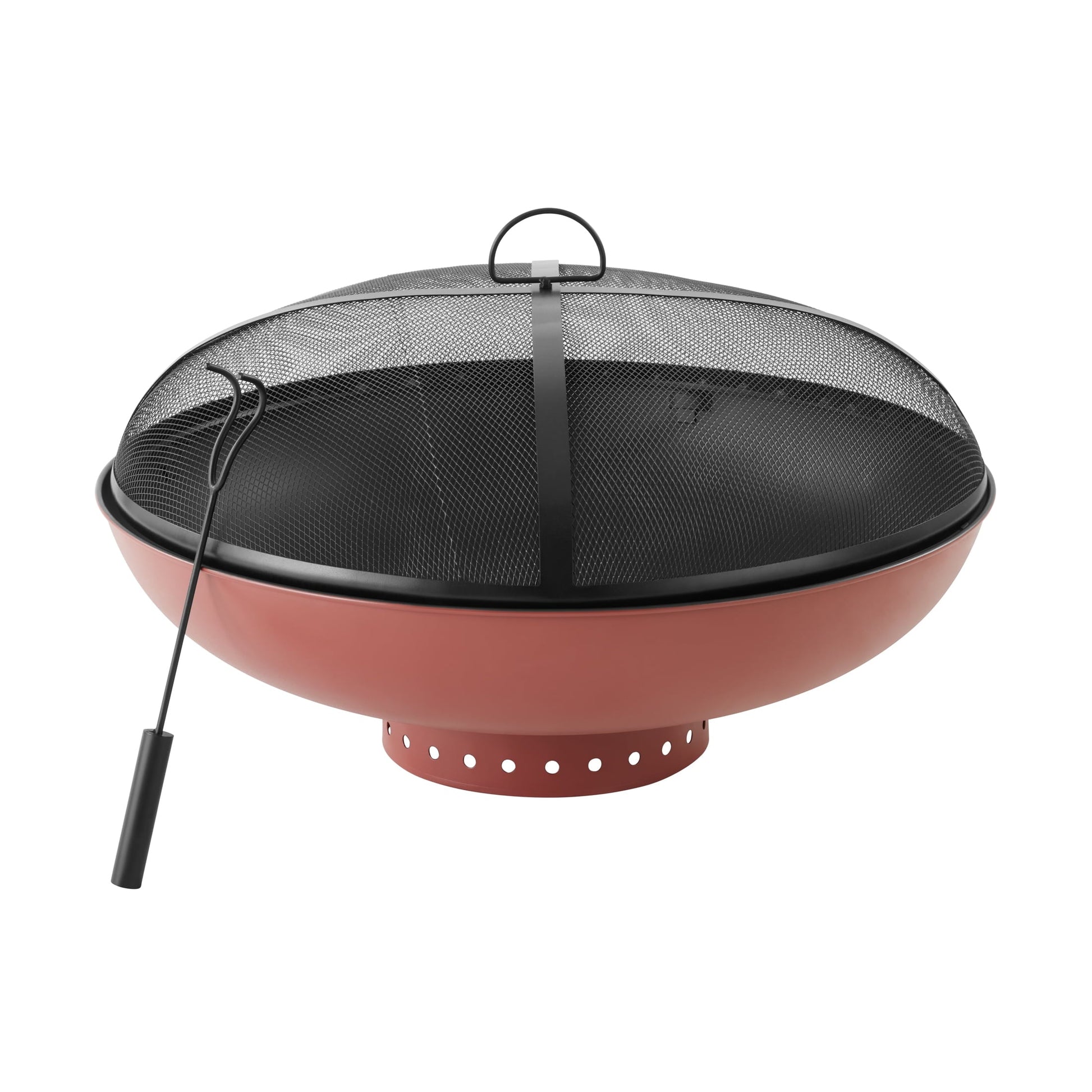 Mainstays 32" Round Terra-Cotta & Black High-Resistance Finish Steel Fire Pit - Home OXO