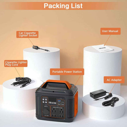 SBAOH Portable Power Station P302,296Wh Lithium Battery Generator Solar with 300W AC Outlets for Outdoor Camping RV Home