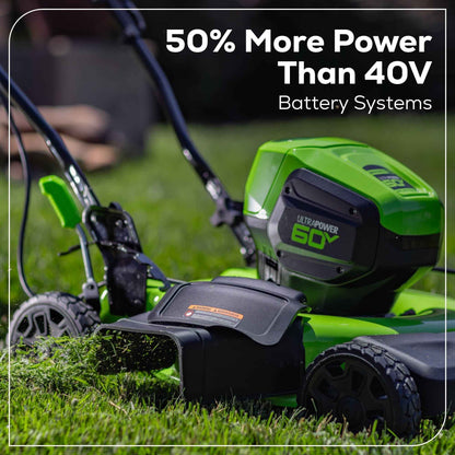 Greenworks 60V 19" Cordless Battery Push Lawn Mower with 5.0Ah Battery & Charger 2531802