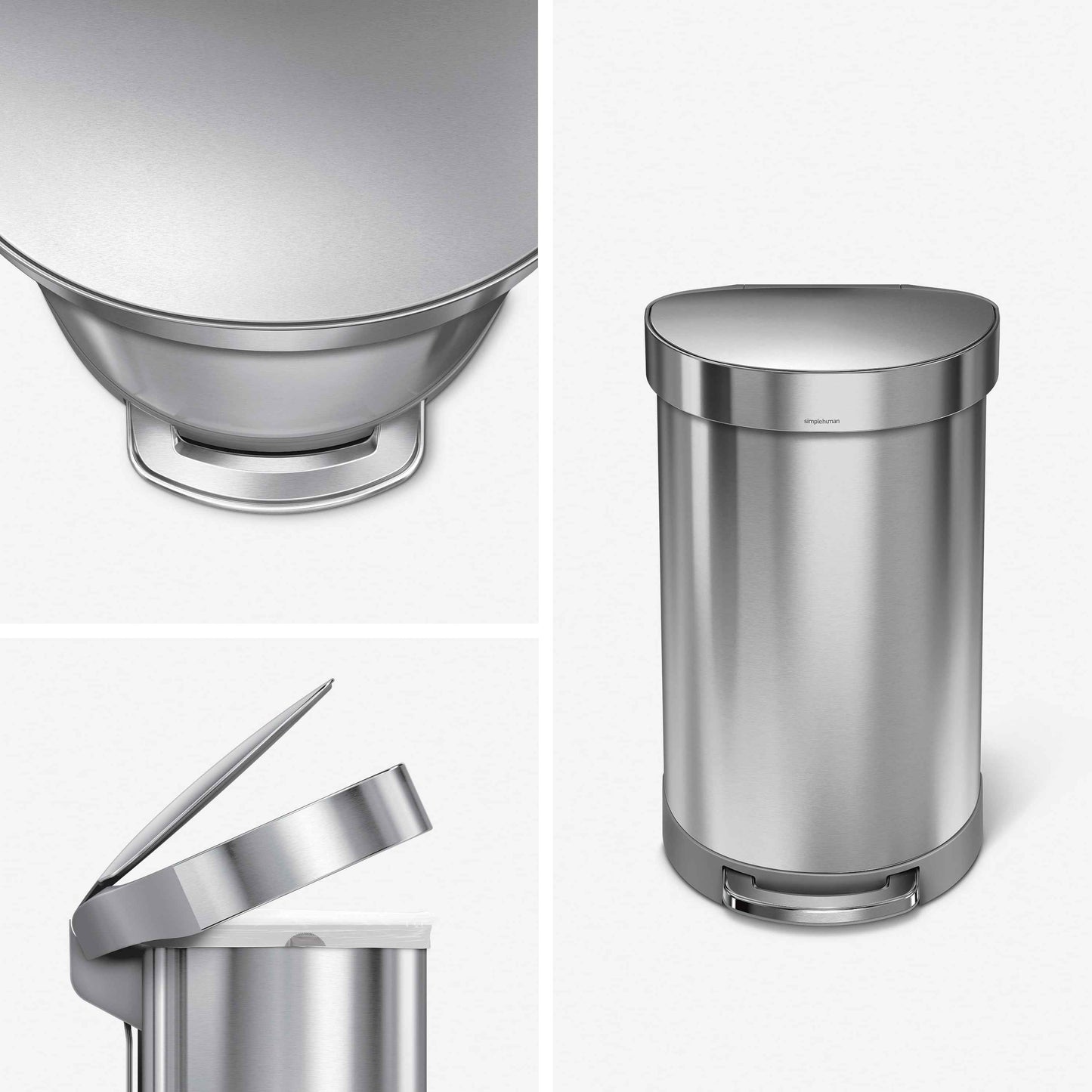 simplehuman Indoor Step Trash Can Brushed Stainless Steel 12 Gal. (CW2030)
