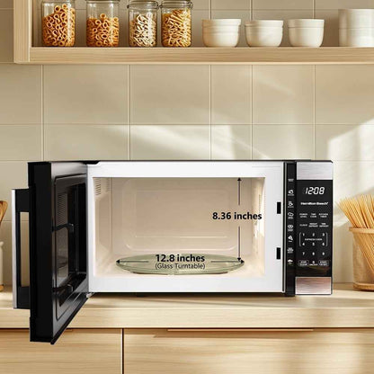 Hamilton Beach 1.6 Cu ft Sensor Cook Countertop Microwave Oven in Stainless Steel, New