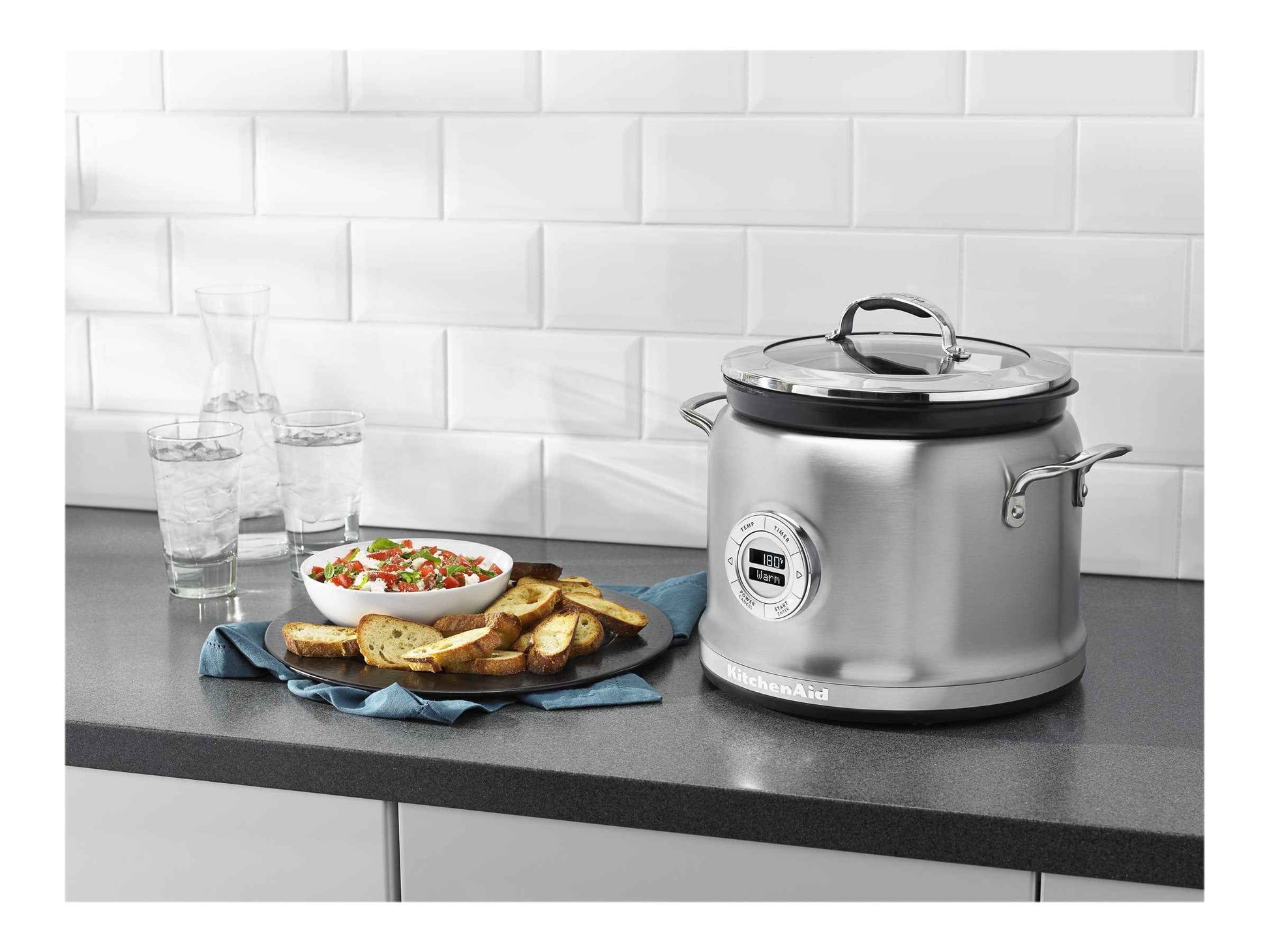 KitchenAid KMC4241SS Electric Multi Steamer Slow Cooker, 4 Qt, Stainless Steel