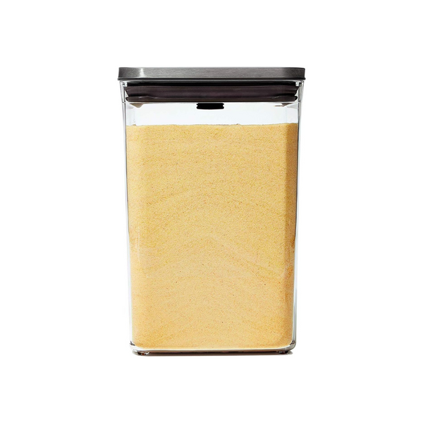 OXO Steel POP Container Big Medium Square - 4.4 Qt for Flour, Sugar and More,Grey