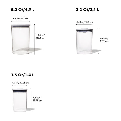 OXO Softworks Plastic 3-Cup Stackable Food Storage Canisters, Set of 3 - Home OXO