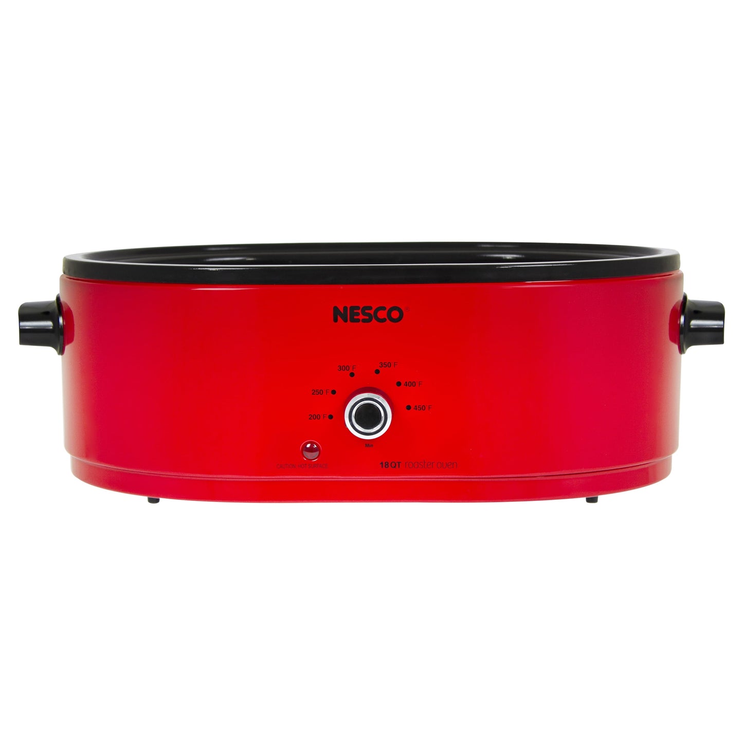 NESCO 18-Qt 1,450-Watt Roaster with Porcelain Cookwell, Chrome Red