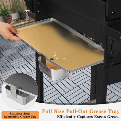 CIG GARDEN 3 Burner Propane Gas Grill, 31,500 BTU Output Outdoor BBQ Grill with Cast Iron Grates and Versatile Mini Grill Pan, Perfect for Outdoor Cooking, Balcony, Backyard, Camping