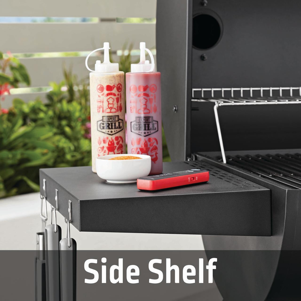 Expert Grill 28" Charcoal Offset Smoker Grill with Side Firebox, Black, New - Home OXO