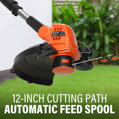 MAXLANDER 20V 10-Inch 2-in-1 Weed Wacker + Cordless Leaf Blower Combo Kit. 2x2.0Ah Batteries & Charger Included