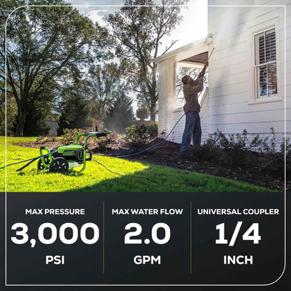 Greenworks 3000 PSI 2.0 Max GPM TruBrushless Electric Pressure Washer (Motor: 120V)