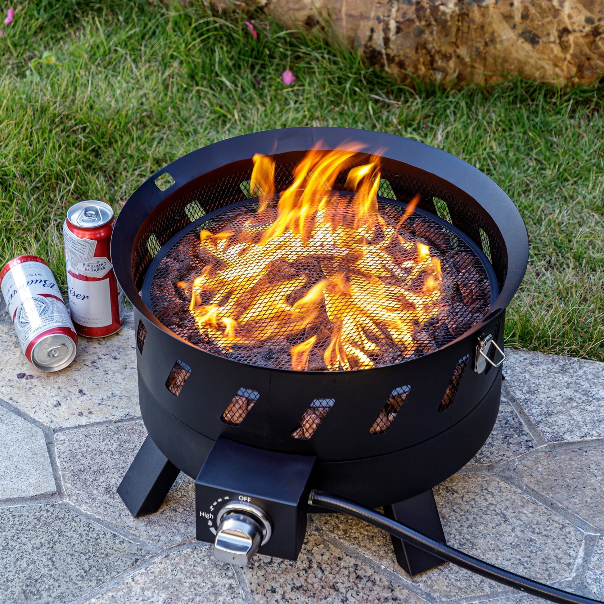 Lava Star Portable Propane Outdoor Fire Pit 17.3-Inch 50,000 BTU Camping Gas Firepit - Home OXO