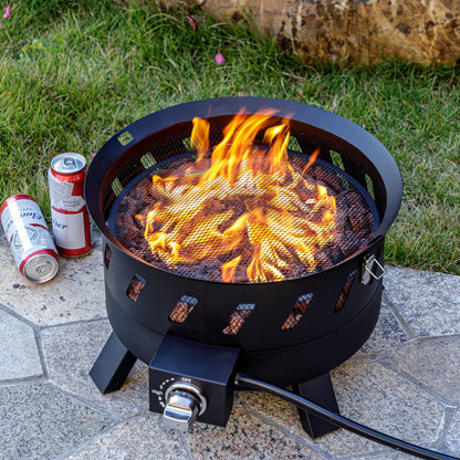 Lava Star Portable Propane Outdoor Fire Pit 17.3-Inch 50,000 BTU Camping Gas Firepit - Home OXO