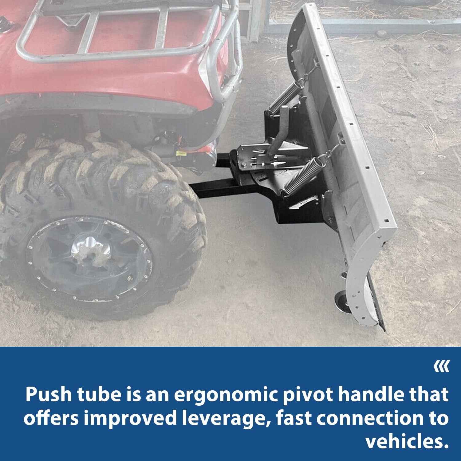 Kojem Snow Plow Blade Universal Kit Steel White Adjustable 48" Complete for ATV Honda Kawasaki Polaris Aeon Crossland Arctic-Cat Alterra