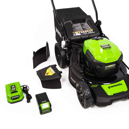Greenworks 40V 20" Brushless Push Lawn Mower with 4.0 Ah Battery & Quick Charger 2516302VT