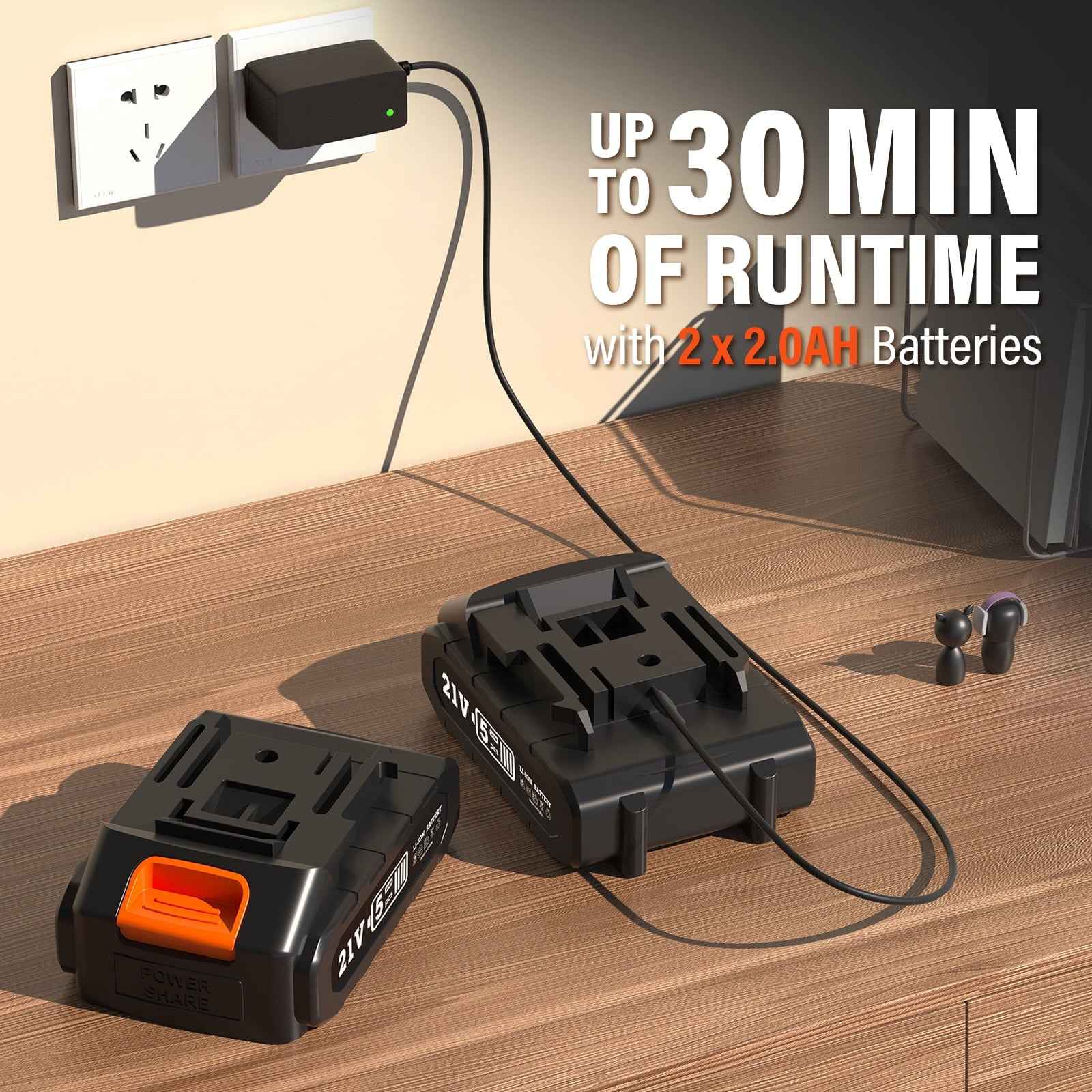 MAXLANDER 20V 10-Inch 2-in-1 Weed Wacker + Cordless Leaf Blower Combo Kit. 2x2.0Ah Batteries & Charger Included