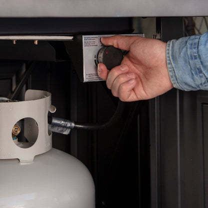 Endless Summer 28-Inch "The Wakefield " Square Propane Gas  Outdoor Fire Pit - Grey & Black - Home OXO