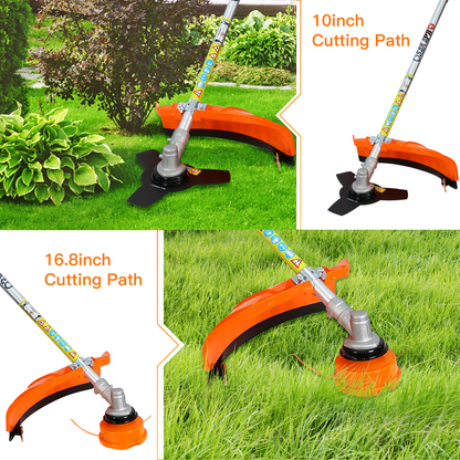 4 in 1 Weed Eater Grass Trimmer, Multi-Functional String Trimmer with Gas Pole Saw, Hedge Trimmer, Weed Trimmer, and Brush Cutter, Weed Eater for Patio Garden Lawn, 33CC 2-Cycle