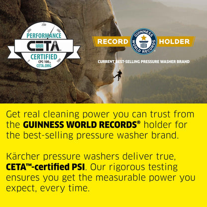 Kärcher Pressure Washer K1700, CETA Certified, 3 Spray Nozzles, Detergent Tank, For Cars, Driveways, Siding, Patios, 1.2 max. GPM