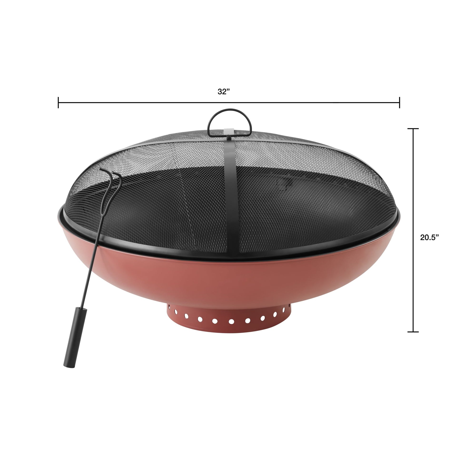 Mainstays 32" Round Terra-Cotta & Black High-Resistance Finish Steel Fire Pit - Home OXO