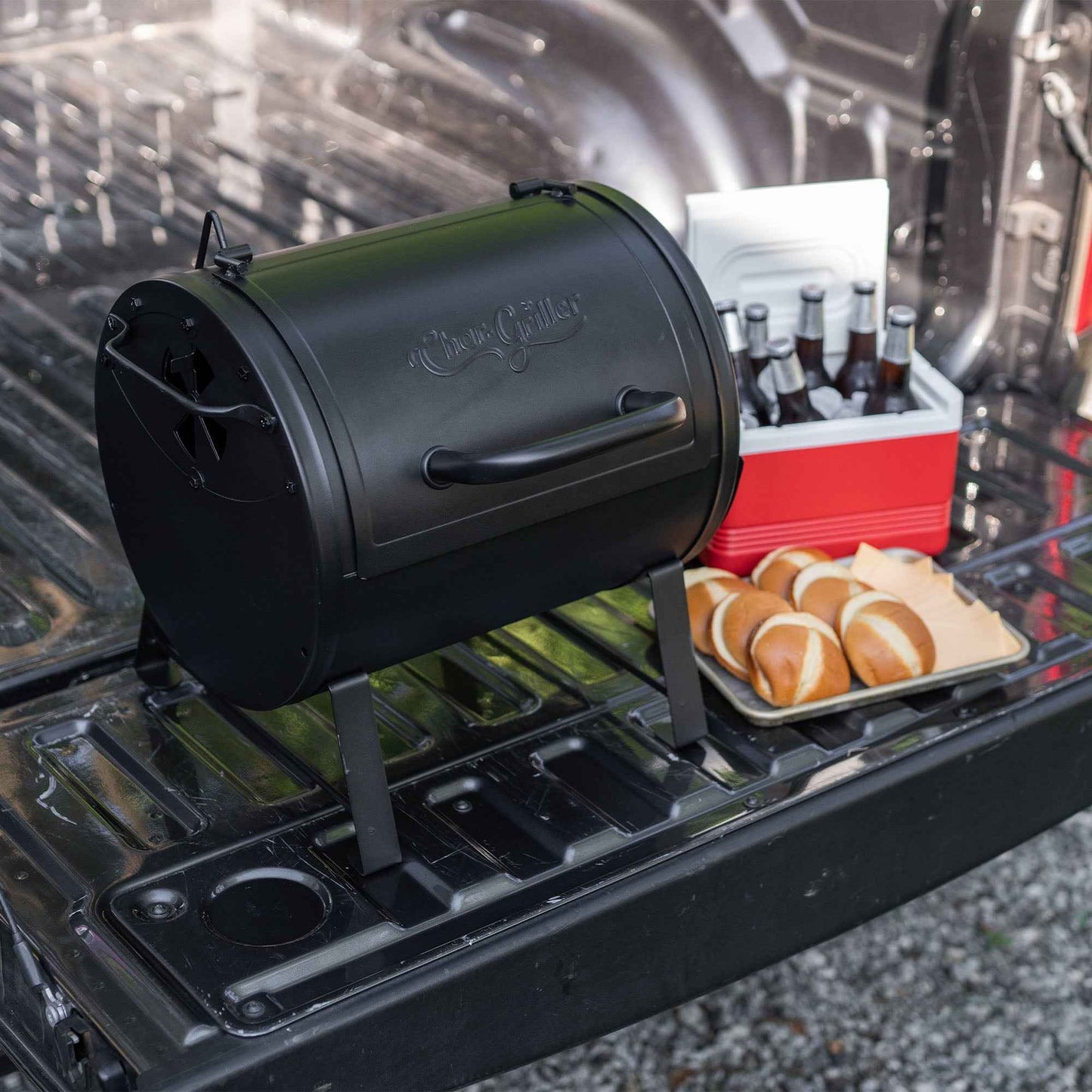 Char-Griller® Portable Pro™ Portable Charcoal Grill and Side Fire Box