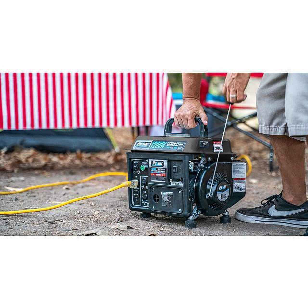 Pulsar G1200SG Portable Gas-Powered Generator with Carrying Handle, 1200W, Black/Gray