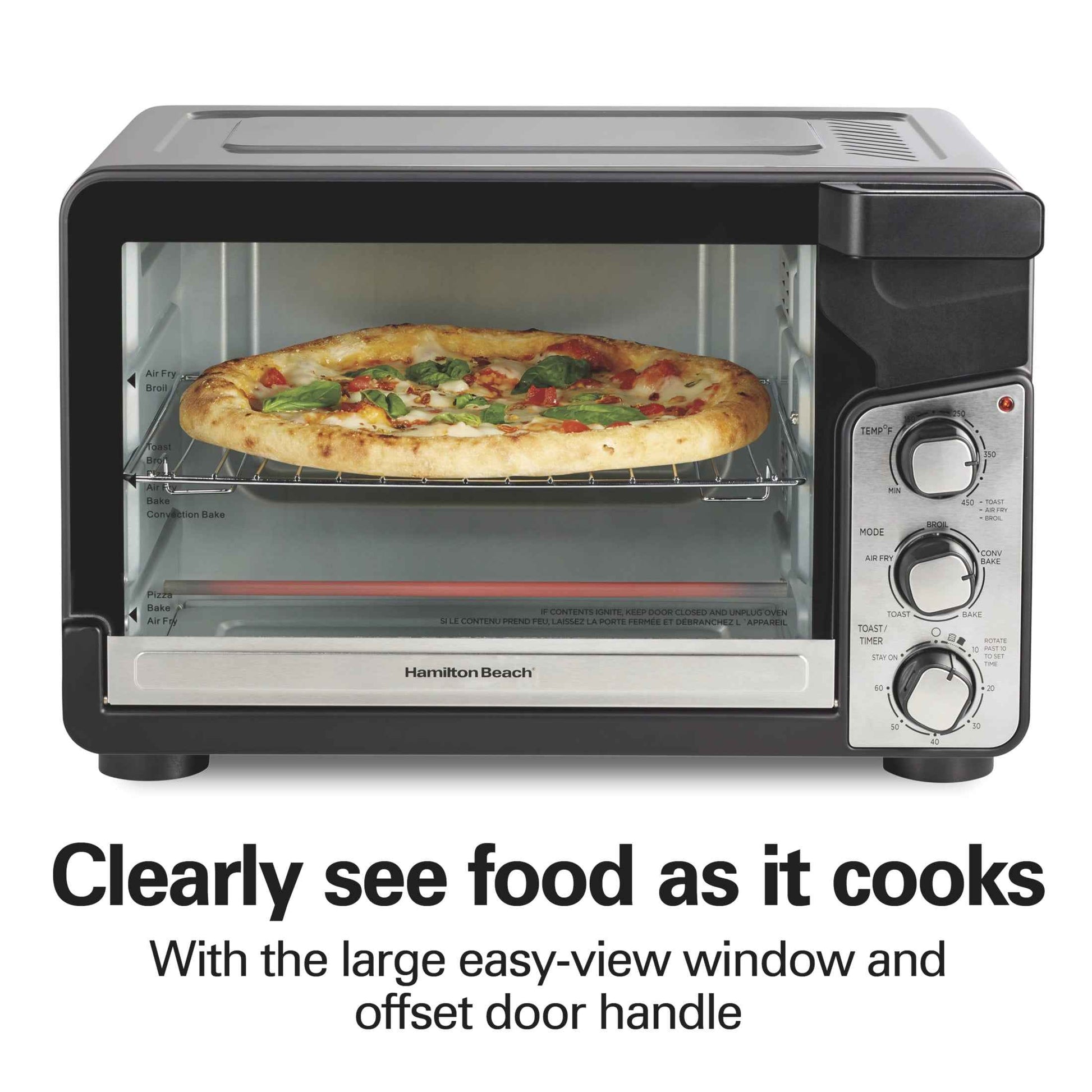 Hamilton Beach Easy View XL Toaster Oven with Sure-Crisp® Air Fry, 1750W, 6 Slice Capacity, 31460