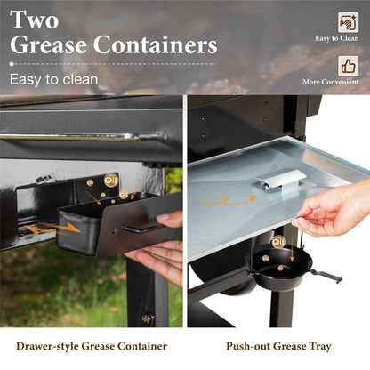 Summit Living 5-Burner Outdoor Propane Gas Grill and Griddle Combo BBQ Grill with Lid 54,000 BUT