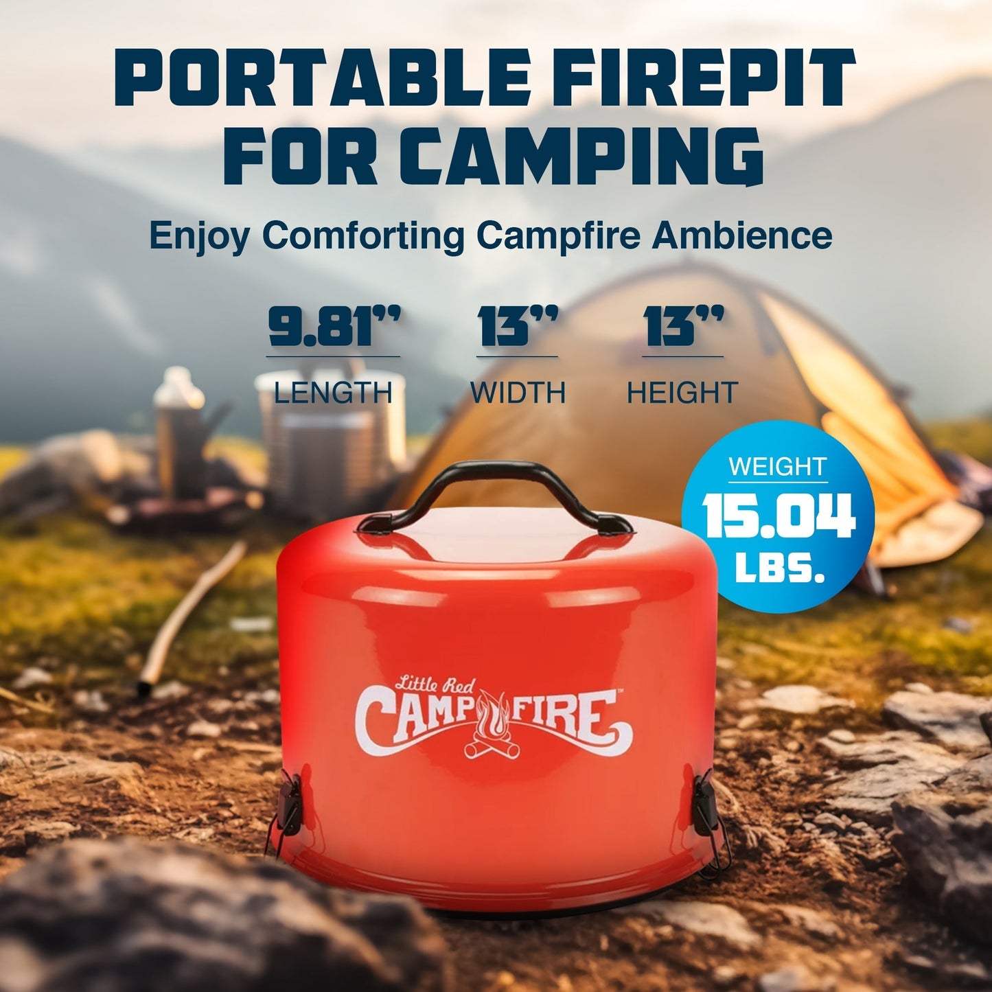 Camco Little Red Outdoor Portable Tabletop Propane Heater Fire Pit 11.25 Inch - Home OXO