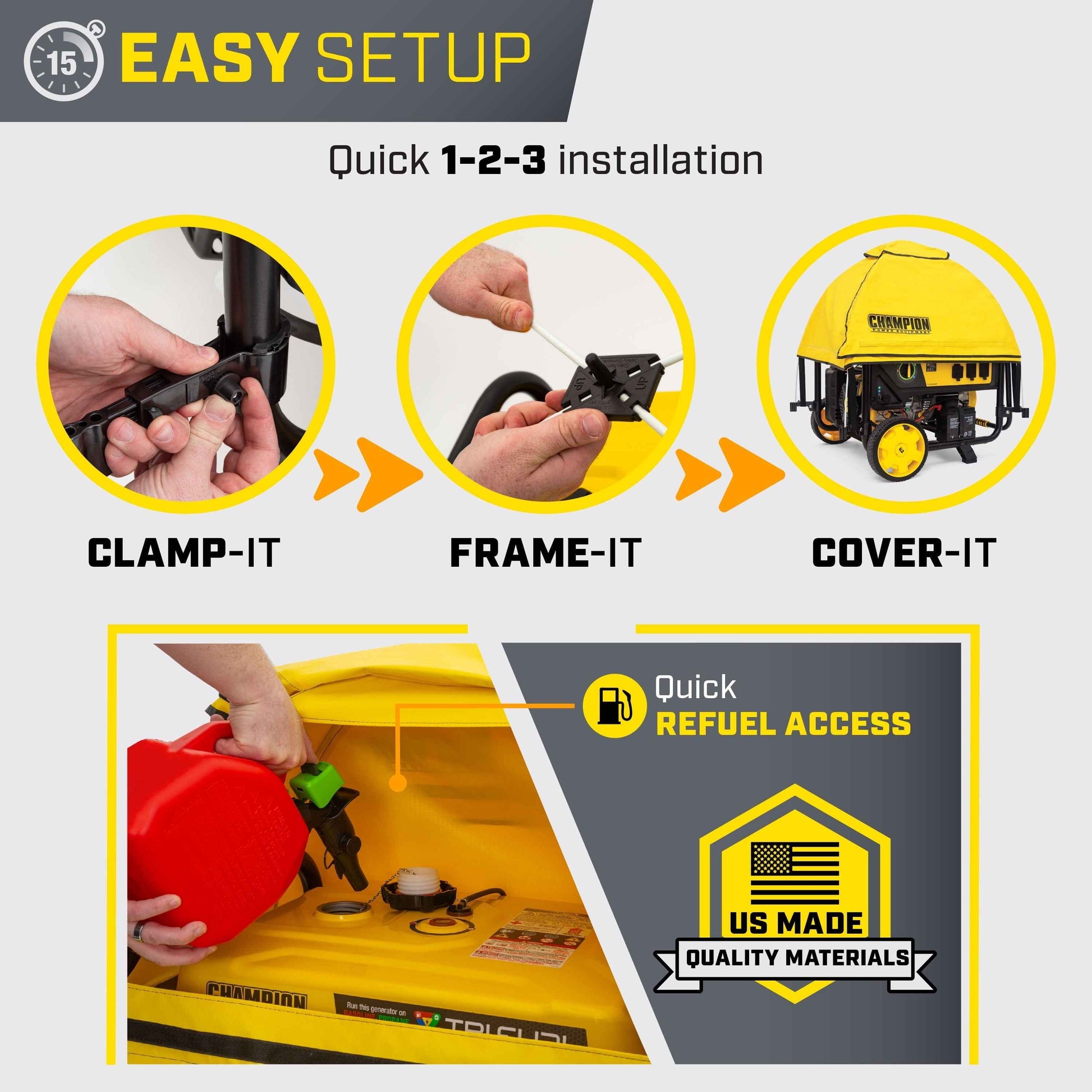 Champion Power Equipment Storm Shield Generator Cover by Gentent for 4000 to 12,500 Starting Watt Generators