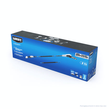 HART 20-Volt 8-Inch Pole Saw Kit, (1) 2.0 Ah Lithium Ion Battery