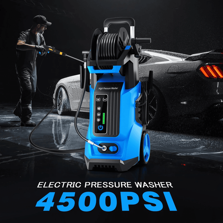 SUGIFT Electric Pressure Washer 4500PSI-Max 3.2GPM with Touch Screen Adjustable Pressure and 5 Nozzles Power Washer Cleaning for Patio,Blue