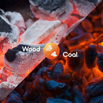 Cozi Outdoor Square Fire Pit Table with BBQ Grill for Camping and Outdoor Decor, 32” - Home OXO