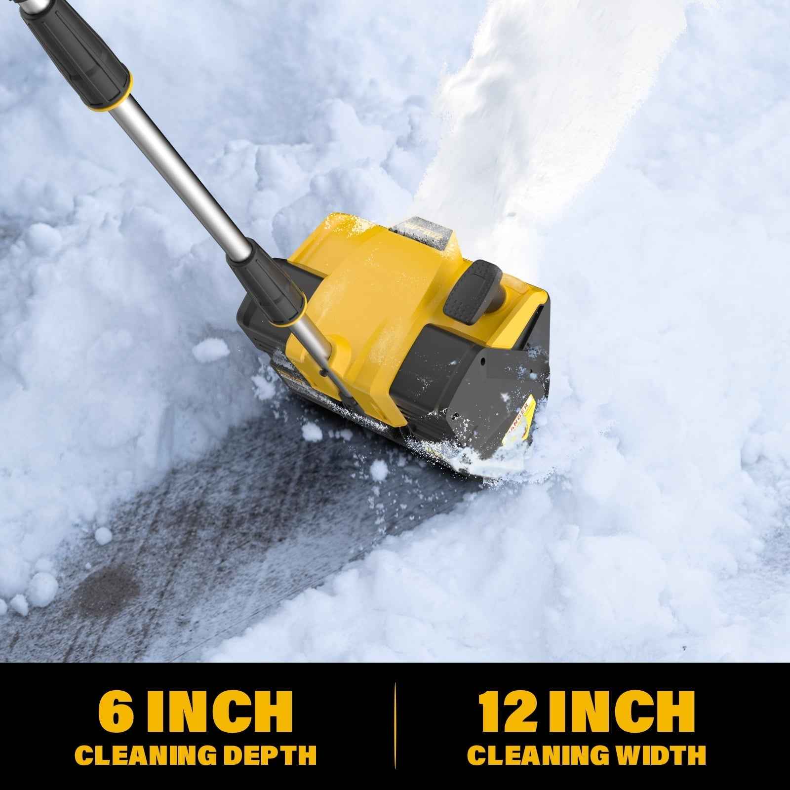 ZEGJAW Cordless Snow Shovel, 20V 12-Inch Electric Snow Shovel, Snow Blower Cordless with Directional Plate and Adjustable Front Handle (4-Ah Battery and Quick Charger Included)