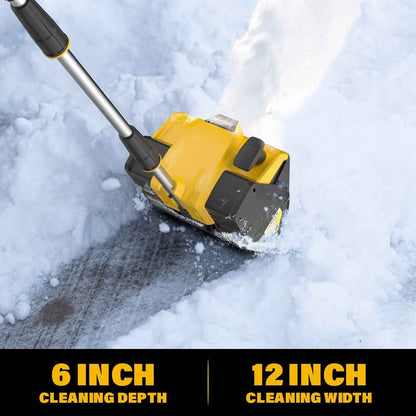 ZEGJAW Cordless Snow Shovel, 20V 12-Inch Electric Snow Shovel, Snow Blower Cordless with Directional Plate and Adjustable Front Handle (4-Ah Battery and Quick Charger Included)