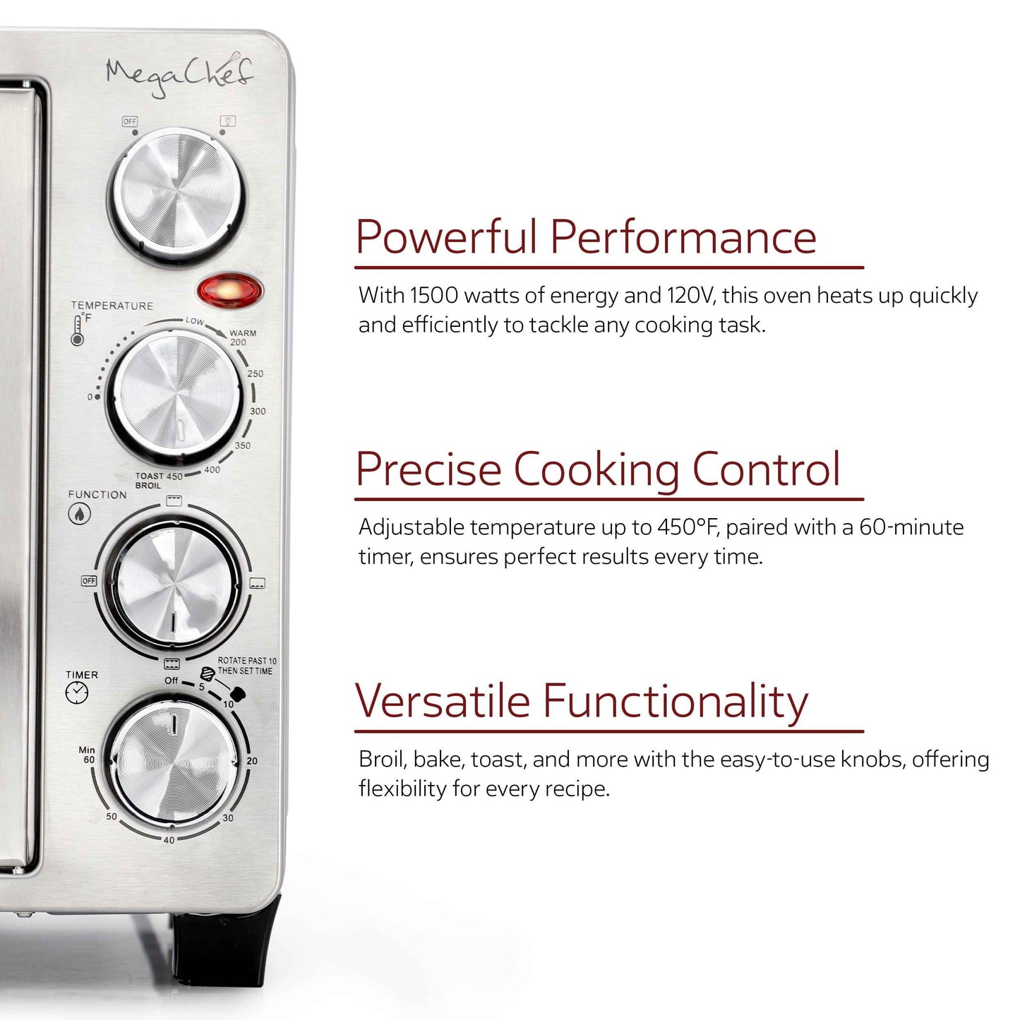 MegaChef 30 Quart French Door Multi-Function Electric Toaster Oven