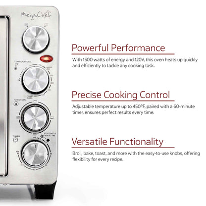 MegaChef 30 Quart French Door Multi-Function Electric Toaster Oven