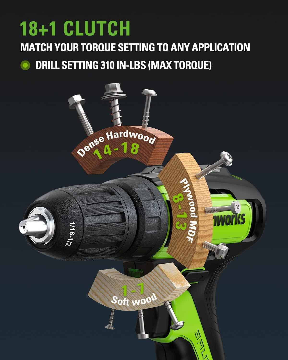 Greenworks 24V Brushless 1/2" Drill + 1/4" Impact Driver Combo Kit with (2) Batteries and Charger