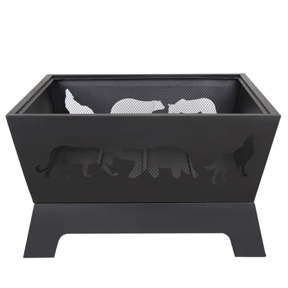 SuperDeal Patio Yard Fire Pits Wood Burning Outdoor Fireplace W/Rain Cover & Poker - Home OXO