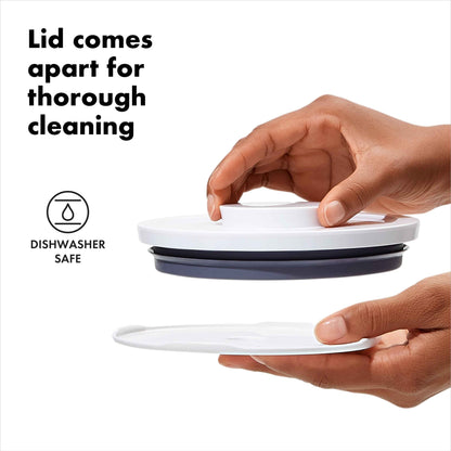 OXO Softworks Plastic 3-Cup Stackable Food Storage Canisters, Set of 3