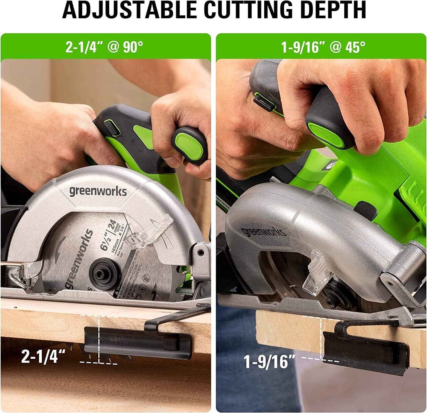 Greenworks 24V Brushless 6-1/2" Circular Saw Kit with 24V 2Ah Battery and Charger