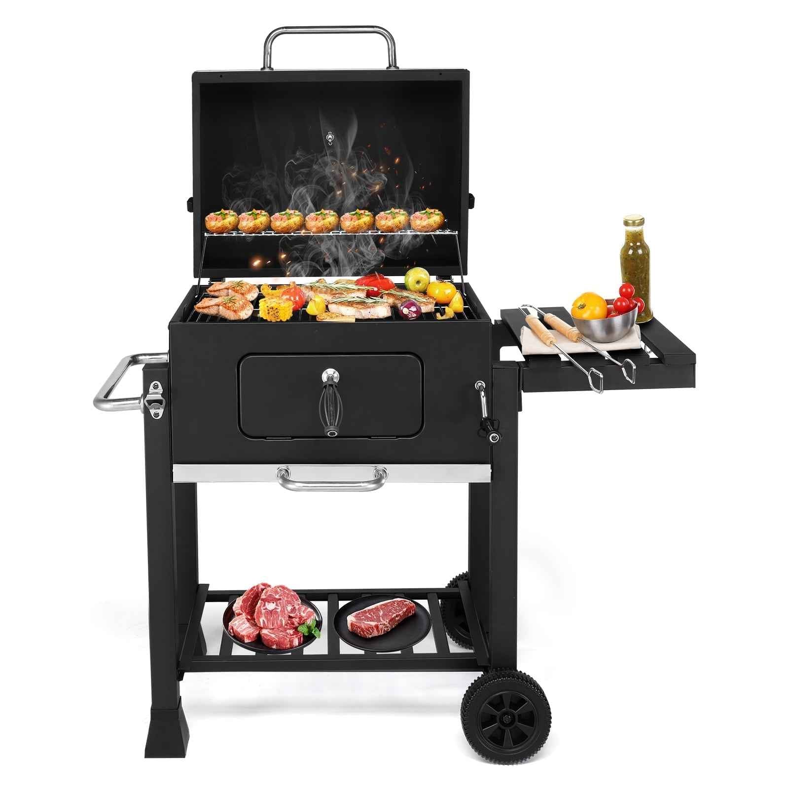 Ktaxon BBQ Grill Outdoor Charcoal Grill Smoker for Patio Backyard,Black