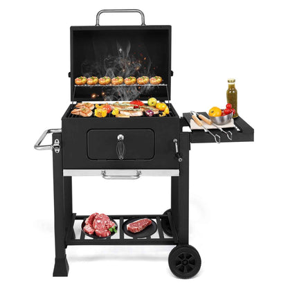 Ktaxon BBQ Grill Outdoor Charcoal Grill Smoker for Patio Backyard,Black